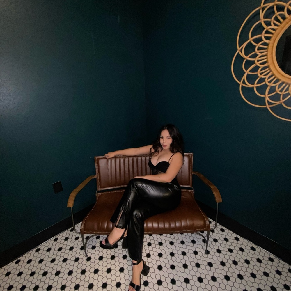 Abercrombie & Fitch Black Strapless Top and Leather Pants
